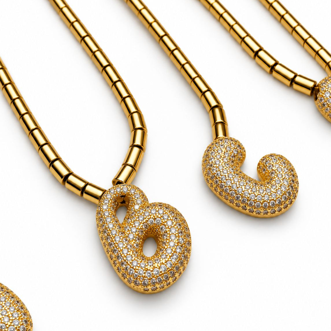 Enamel initial necklace