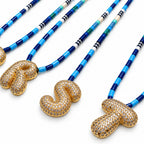 Enamel initial necklace