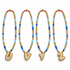 Enamel initial necklace