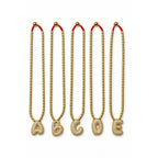Enamel initial necklace