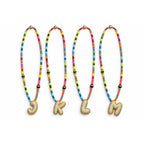 Enamel initial necklace